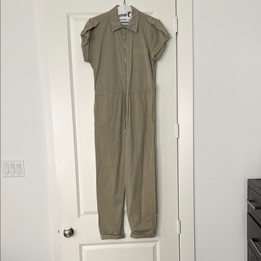 Pistola Green Wide Leg Jumpsuit with Relaxed Fit